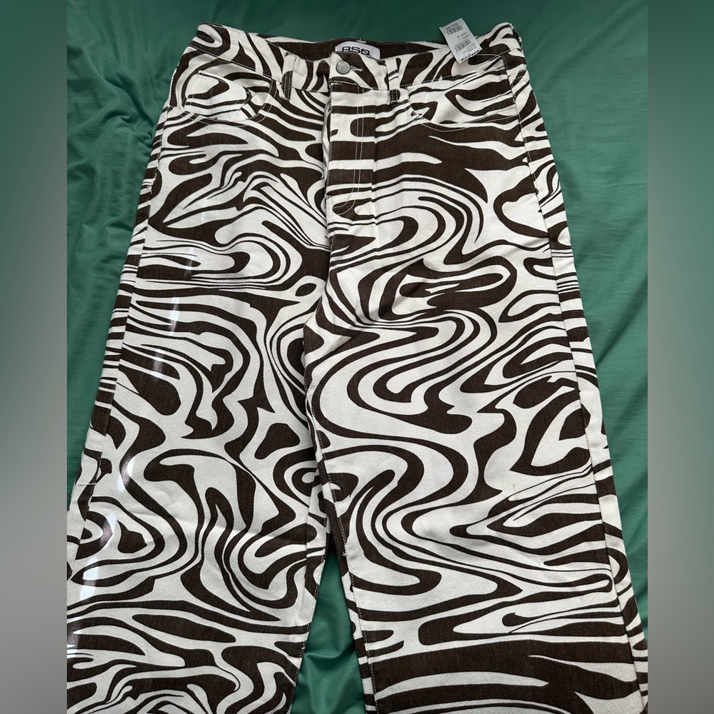 RSQ Brown White Swirl Jeans